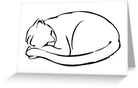 Кот спит рисунок