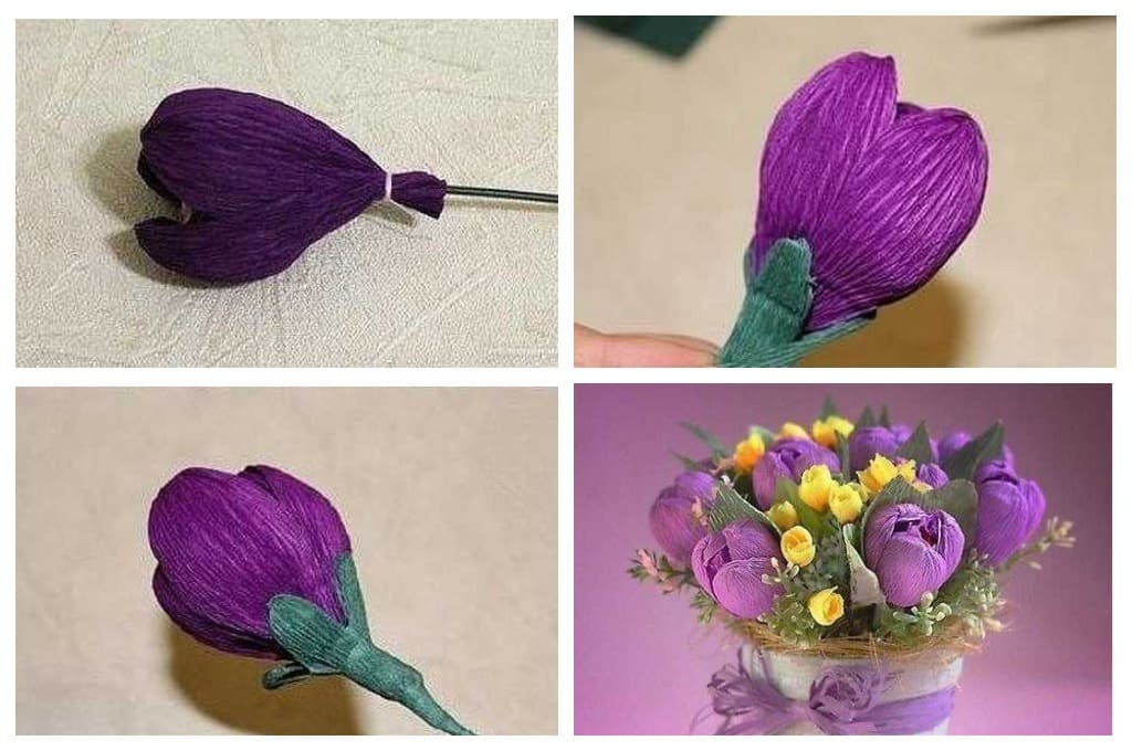 Видео как сделать цветок крокус из бумаги