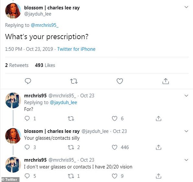 Perfect vision? One woman asked him what his prescription for glasses is, but he insisted he has 20/20 vision