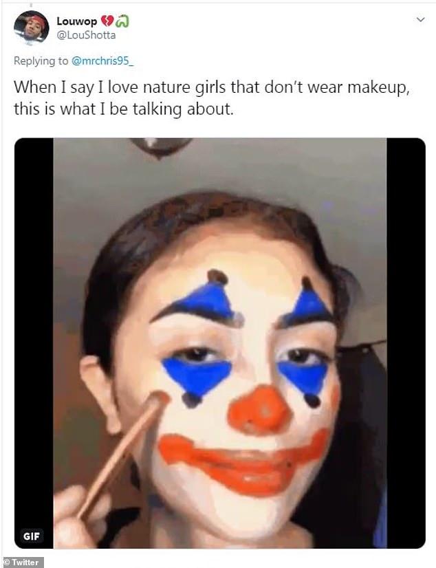 Clarification; Another person tried to figure out if he was being serious by asking if he likes women that wear makeup, but he responded: