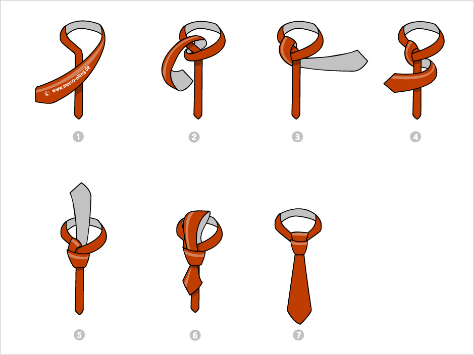 Галстук полувиндзор схема