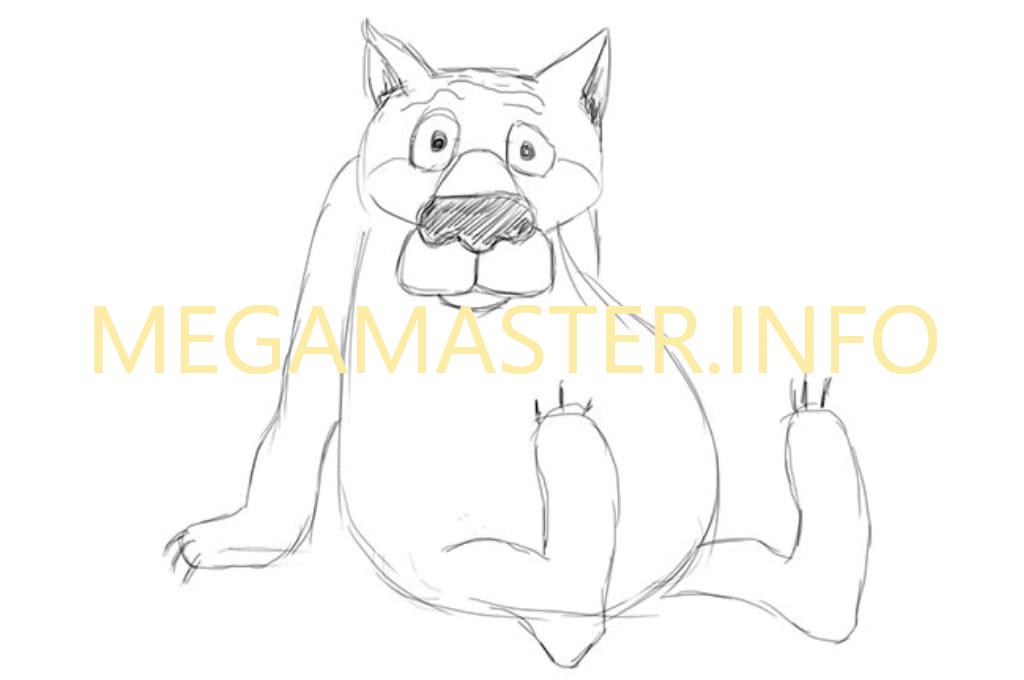 Рисуем волка из мультфильма «Жил-был пёс» (Шаг 3)