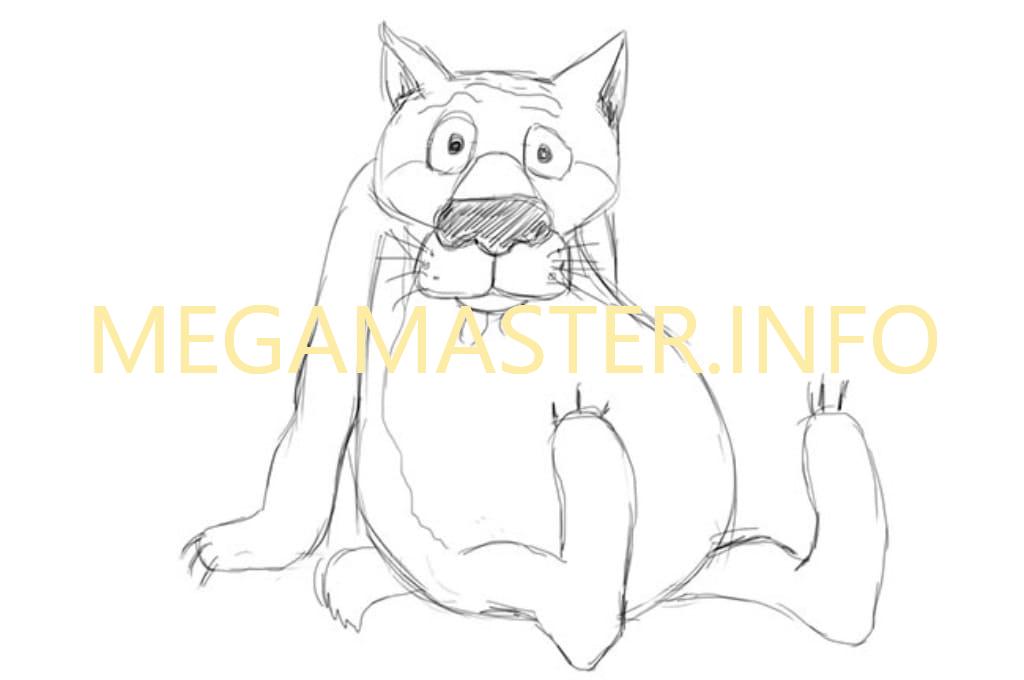 Рисуем волка из мультфильма «Жил-был пёс» (Шаг 4)