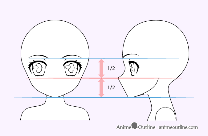 Cute anime girl nose drawing