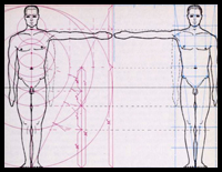 Drawing a Human Figure in Correct Measurements and Proportions with Archaic Calculations 