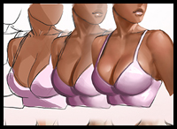 Learn how to draw cleavage, step by step