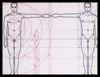 Drawing a Human Figure in Correct Measurements and Proportions with Archaic Calculations