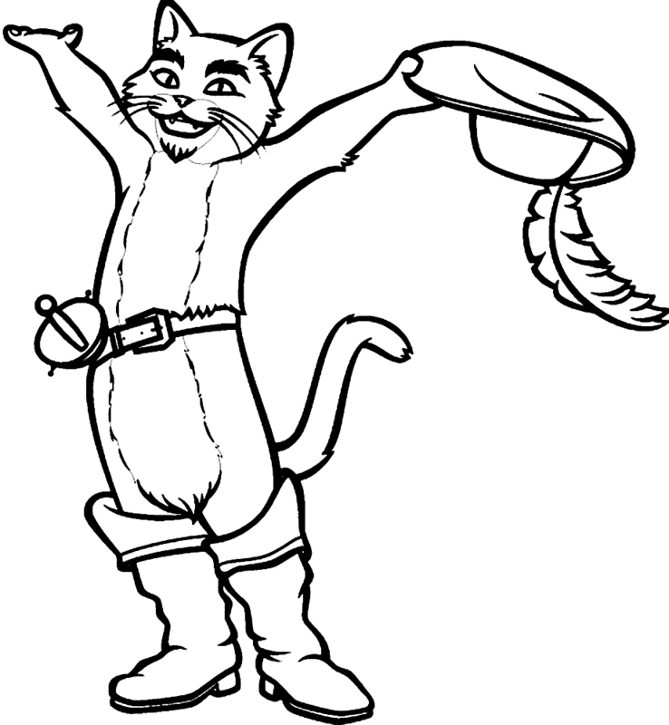Puss-in-Boots Кот в сапогах: рисунок карандашом