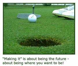 Inspirational quotes for athletes - concentration on putting that golf ball in the hole.