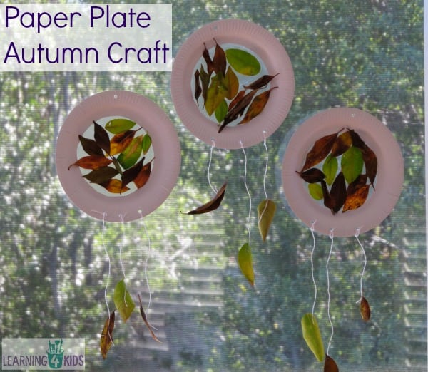 Paper Plate Autumn craft - much like a sun catcher or dream catcher