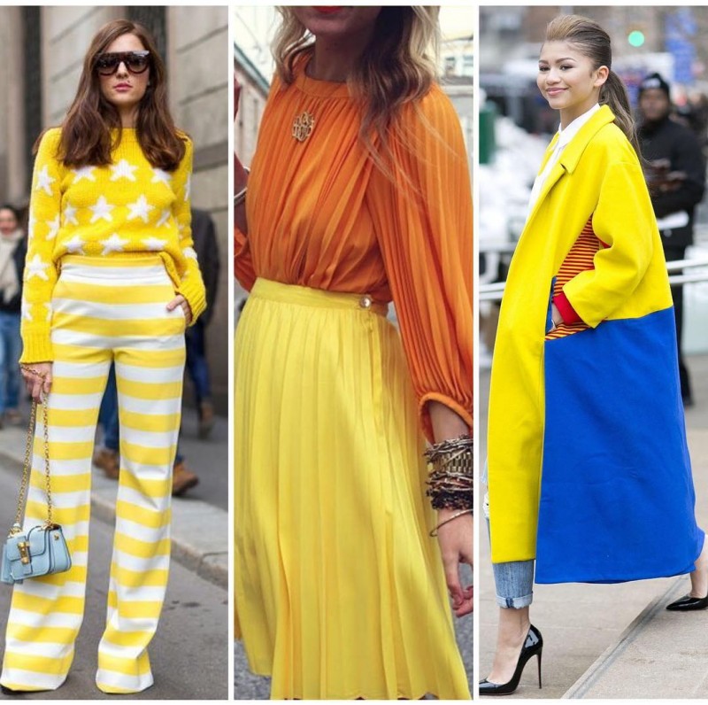 Какой цвет сочетается желтым в одежде для женщин
