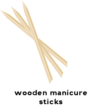 Illustration of wood manicure sticks
