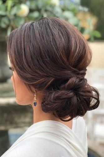 classical wedding hairstyles elegant low updo on medium hair sunkissedandmadeup via instagram