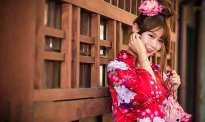 девушка азия япония халат