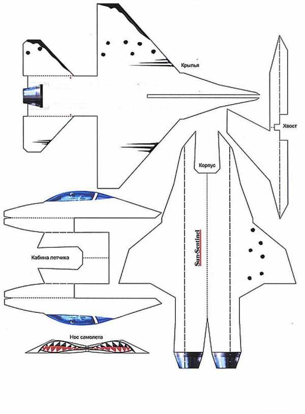 Чертеж самолета из бумаги