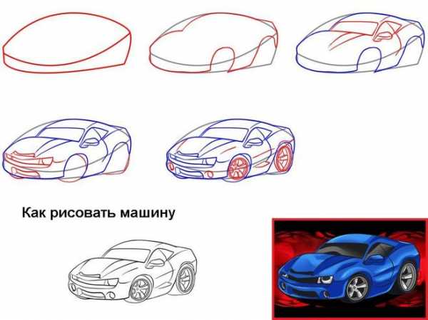 Автомобиль поэтапно нарисовать