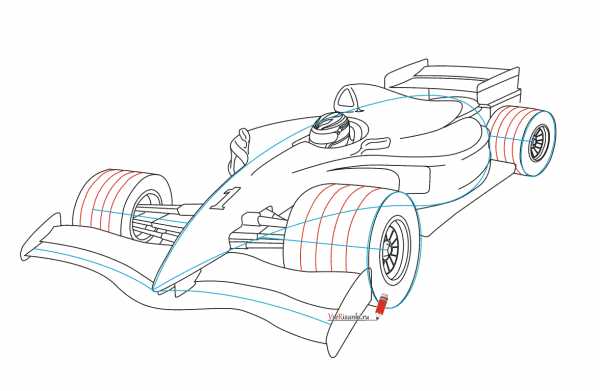 Нарисовать гоночную машину карандашом по этапам