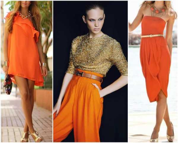 С каким цветом сочетается оранжевый цвет в одежде для женщин фото
