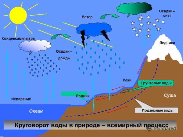 Схема круговорота воды в природе 8 класс