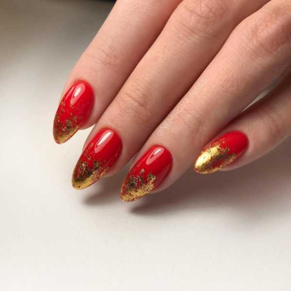 Дизайн ногтей френч с золотом фото