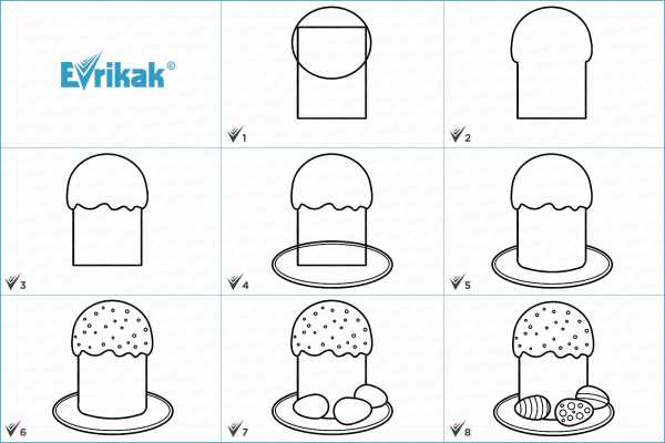 Как рисовать кулич на пасху