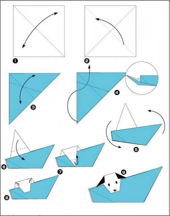 Лодка из бумаги оригами схема простая