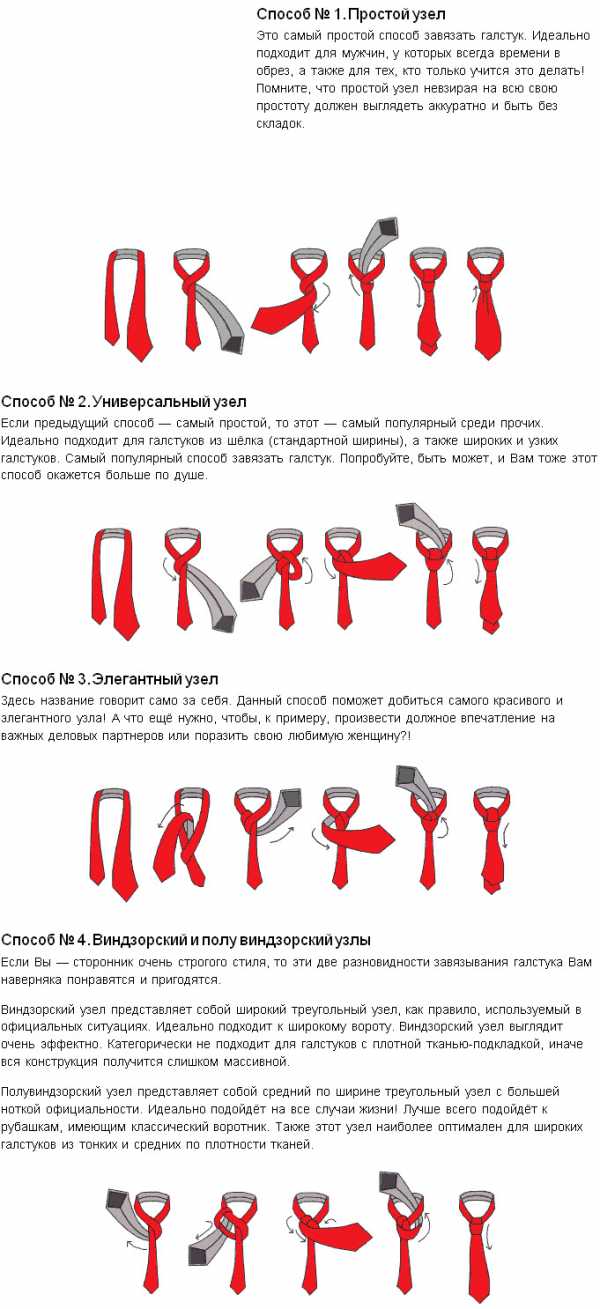 Как завязать галстук пошагово в картинках классический